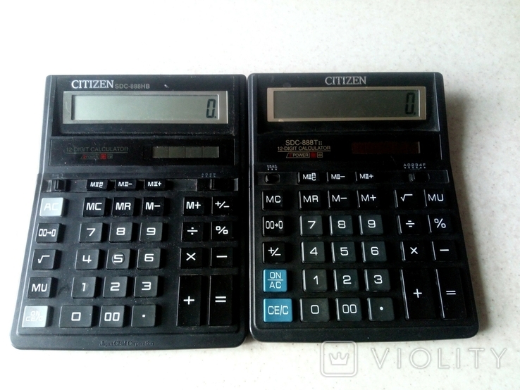 Калькулятори " Citizen SDC-888 " (лот - 2 шт), фото №4