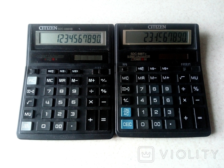 Калькулятори " Citizen SDC-888 " (лот - 2 шт), фото №2