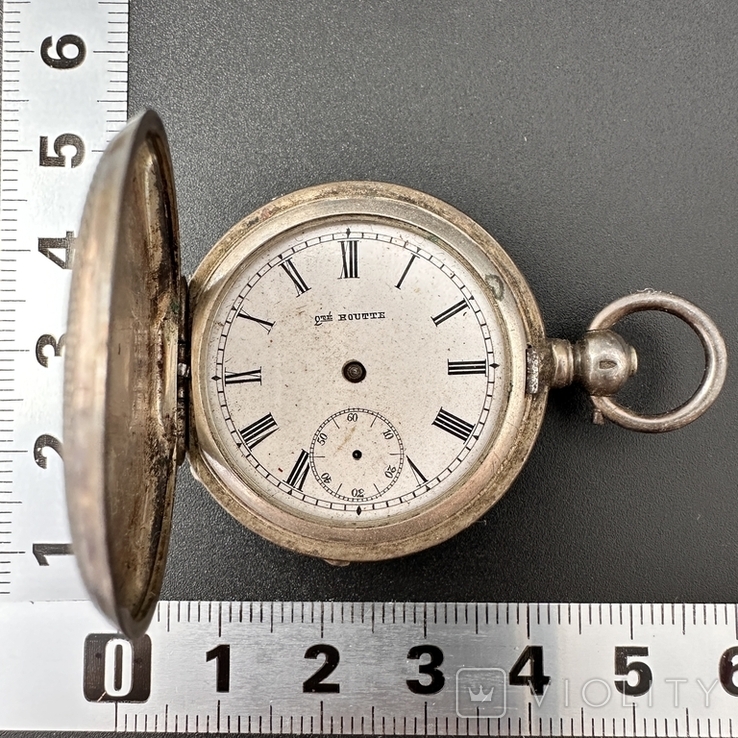 Qte Boutte. Срібний кишеньковий годинник неповний, фото №3