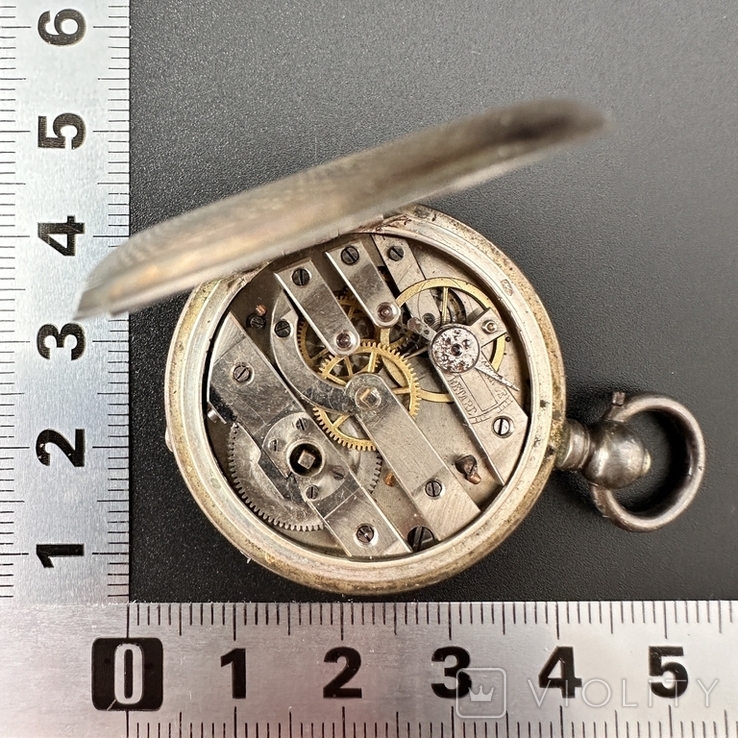 Qte Boutte. Срібний кишеньковий годинник неповний, фото №6