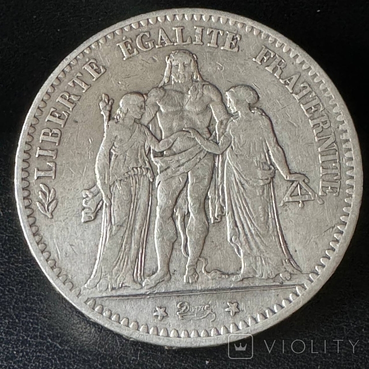 5 франков 1874 (Геркулес) Франция, фото №3