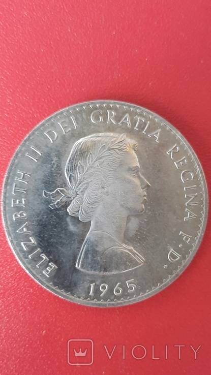 Монета Великобританія,Англія 5 шилінгів 1965 року Сер Уінстон Черчілль., фото №2