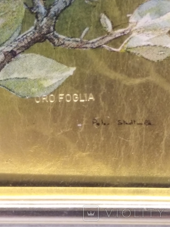 Картина на золотой фольге ручная роспись подпись автора лот 2, фото №5