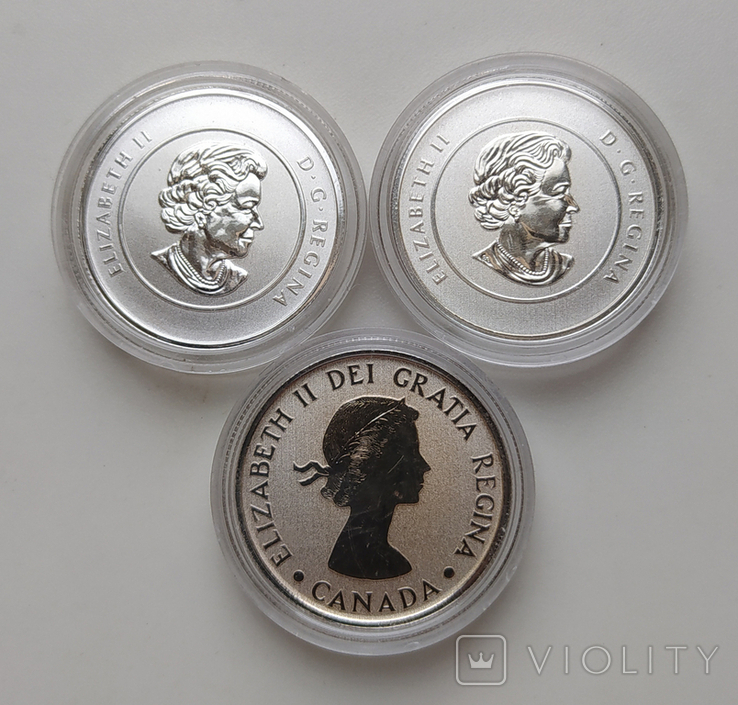 20 долларов Канада Серебро 2011 2012 2013 - 3 штуки, фото №3