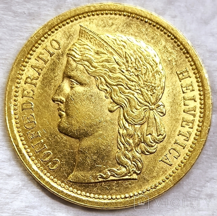 20 франков 1886 года (Швейцария), фото №2