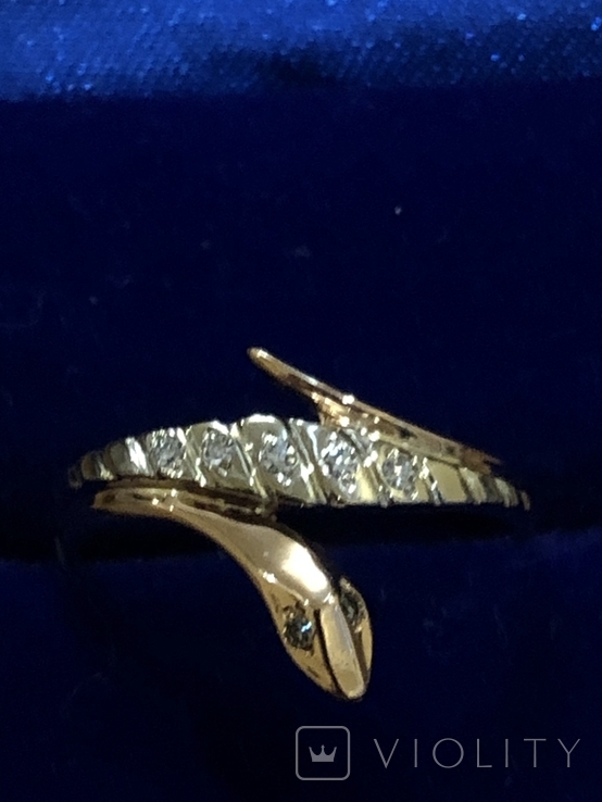 Кольцо с бриллиантами и изумрудом, фото №4