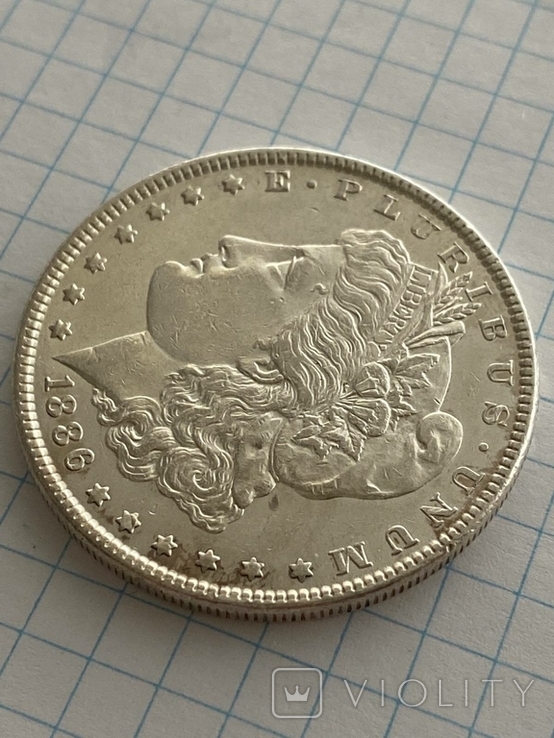Доллар срібний 1886 року Морган США., фото №5