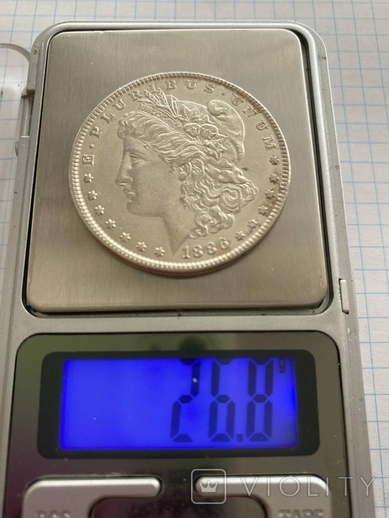 Доллар срібний 1886 року Морган США., фото №6