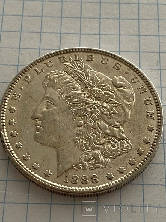 Срібний Доллар 1888 року Морган США, фото №2