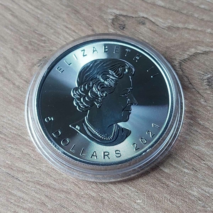 5 Доларів 2021 Кленовий Лист 1oz, Канада (5 долларов), фото №3