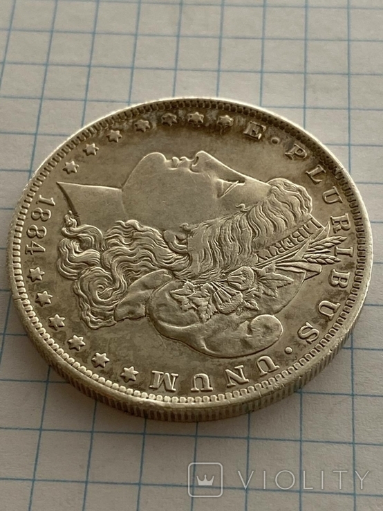 Срібний Доллар 1884рокуМорган США., фото №4