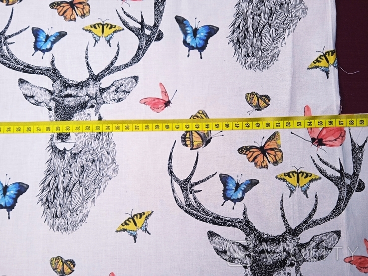 Ткань Michael Miller fabrics Олень и бабочки, хлопок, новая, кусок., фото №5
