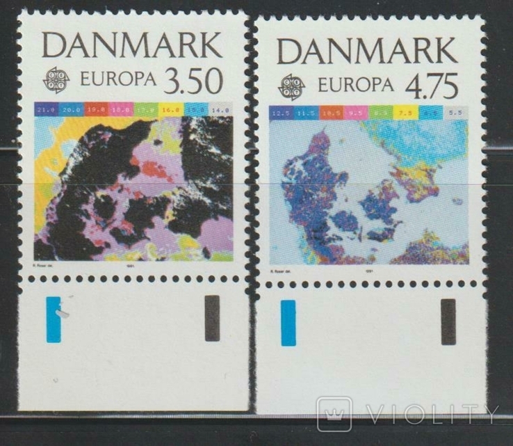Дания. 1991. Европа, космос **.