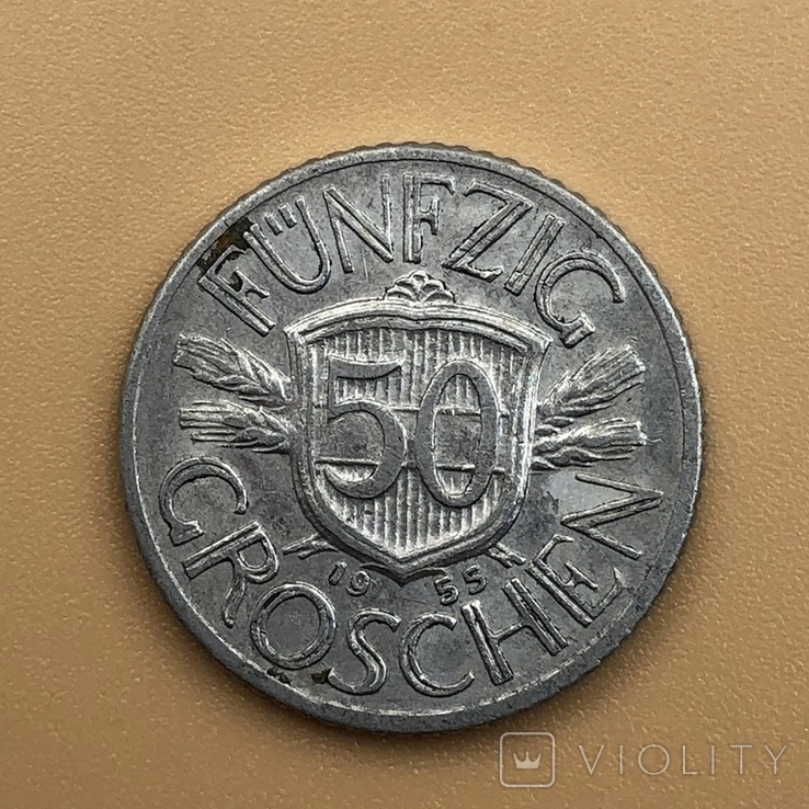 Австрия 50 грошей 1955 г, фото №2