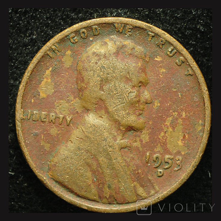 США 1 цент 1953 D, фото №2