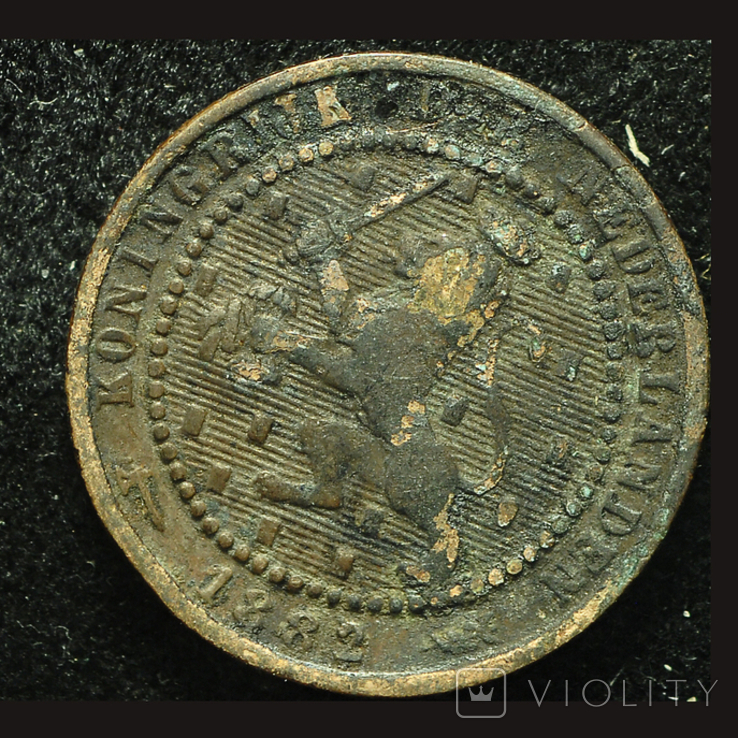 Нидерланды 1 цент 1882 редкий год, фото №3