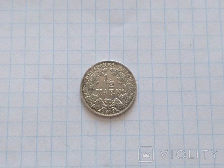 1/2 марки серебро Германия, фото №3