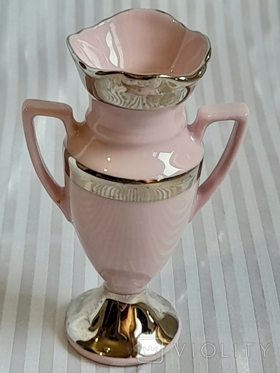 Мини вазочка розовый фарфор, фото №2