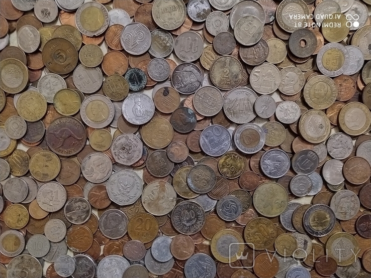 Монеты мира 3,5 кг все континенты 1030 шт(много монет для чистки), фото №2