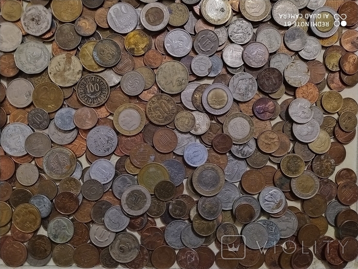 Монеты мира 3,5 кг все континенты 1030 шт(много монет для чистки), фото №7