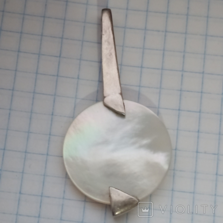 Крупный кулон серебро перламутр, 7,6 грам, фото №2