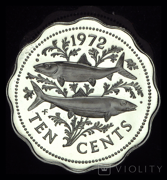 Багамские о-ва 10 центов 1972 пруф, фото №2