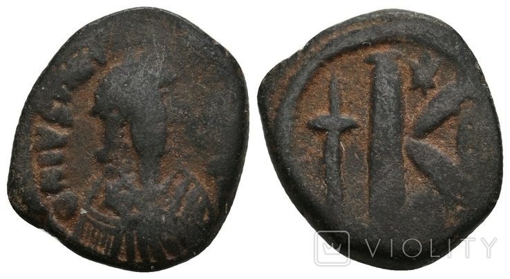 Юстиніан І, 527-565рр., мідний фоліс, 8.06г., 23.5мм.