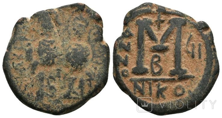 Юстин ІІ та Софія (565-578рр.) фоліс м.Нікомедія 570-571рр., 13.72г., 29.5мм.