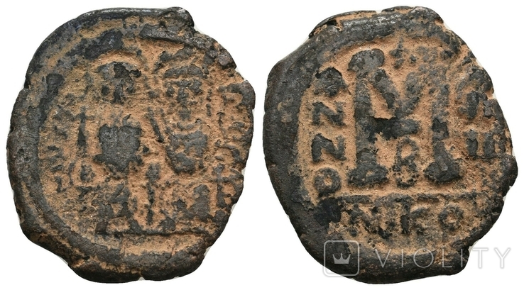 Юстин ІІ та Софія (565-578рр.), фоліс м.Нікомедія 574-575рр., 12.05г., 28.5мм.