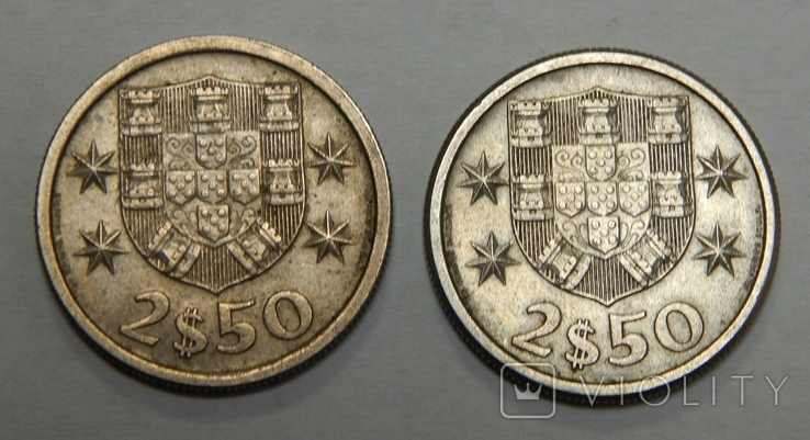 2 монеты по 2,5 эскудо, Португалия, фото №2