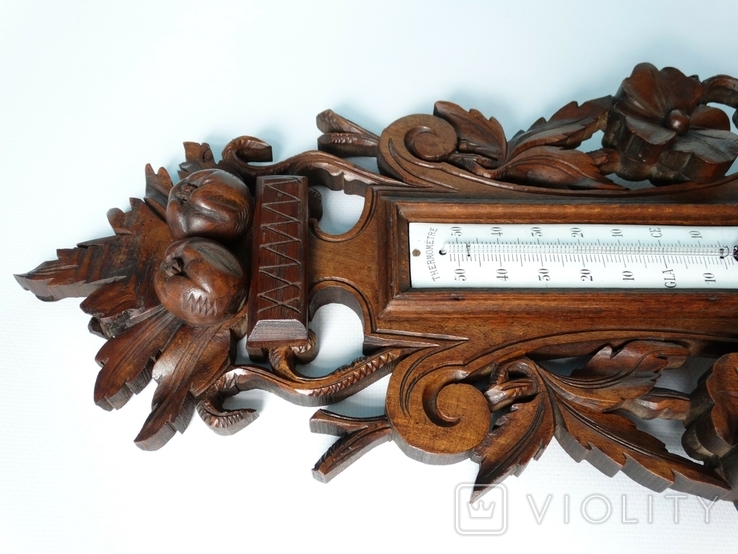 77 см Французький барометр з термометром кінця XIX століття, фото №10