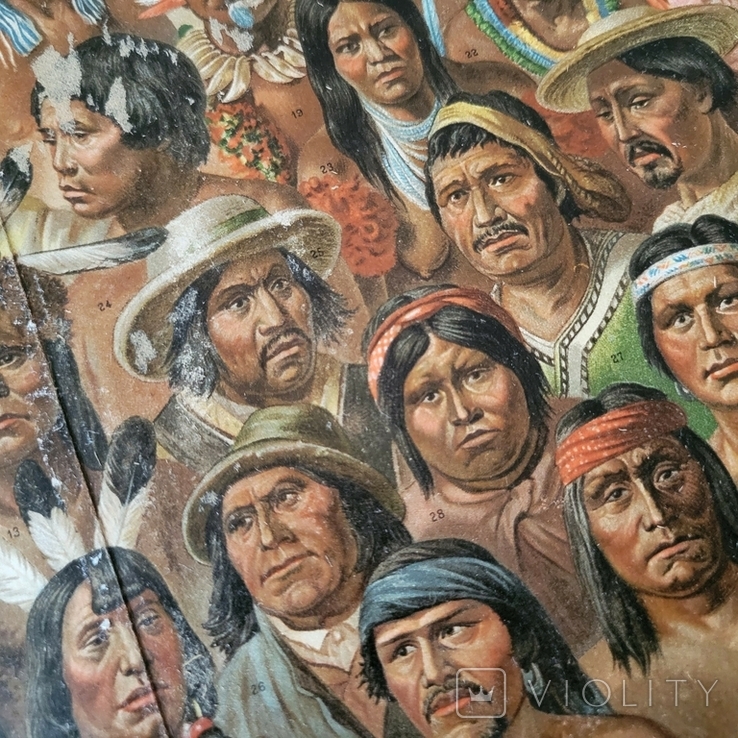 1895 Америка Индейцы человеческие расы хромолитография Антропология Абориген, фото №8
