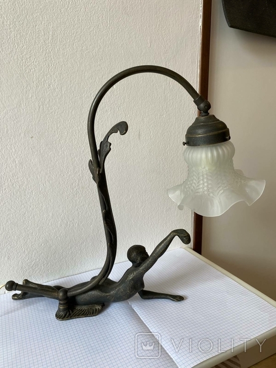 Бронзова настільна лампа в стилі Liberty., фото №8