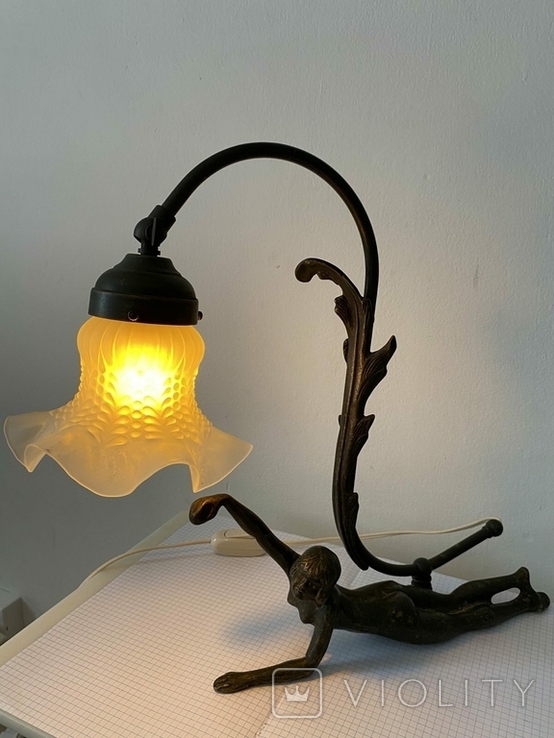 Бронзова настільна лампа в стилі Liberty., фото №9