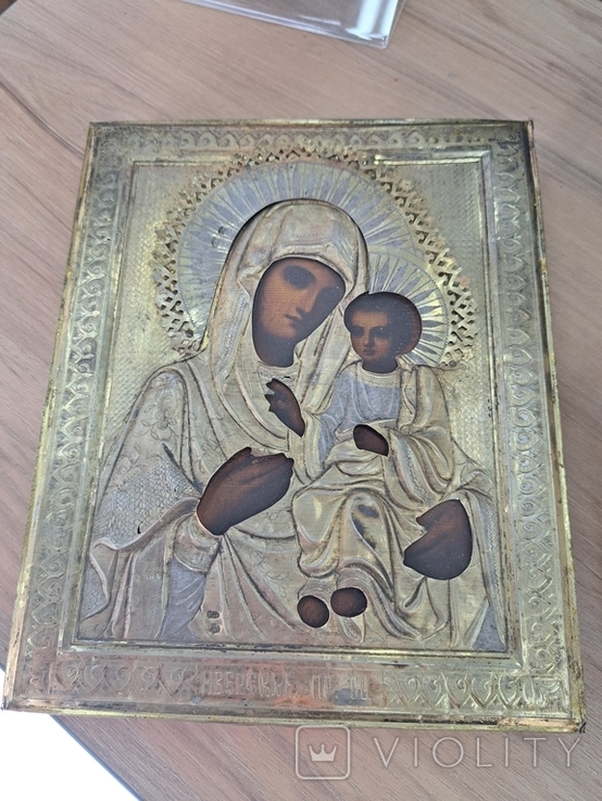 Ікона Іверська Богородиця, оклад срібло 84, фото №5