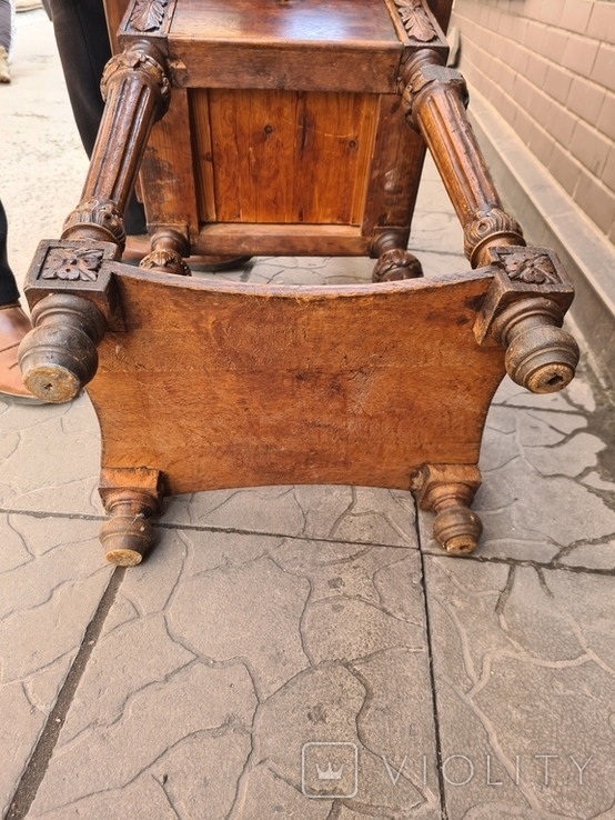 Антикварный самоварный столик с тумбой, фото №11
