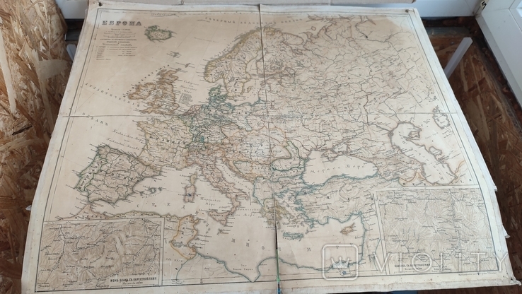 Карта европы, А.Ильин, С.Петербург до 1917 года , оригинал, фото №2