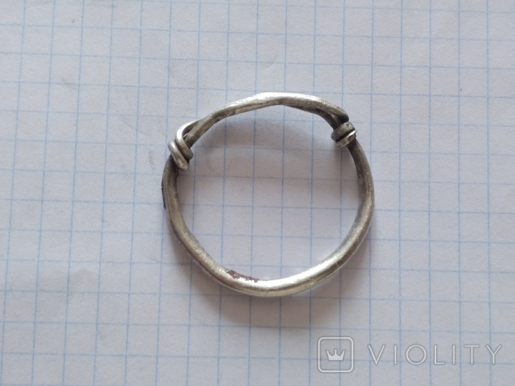 Огромное серебряное височное кольцо ЧК, фото №3