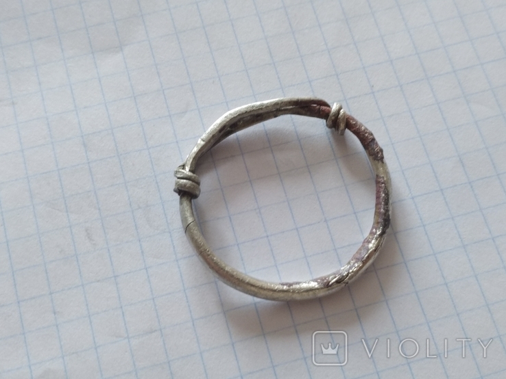 Огромное серебряное височное кольцо ЧК, фото №5