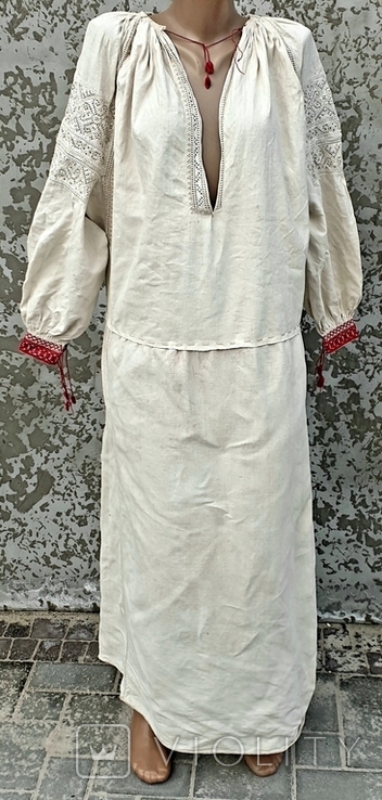 Старовинна жіноча лляна сорочка Покуття, фото №2