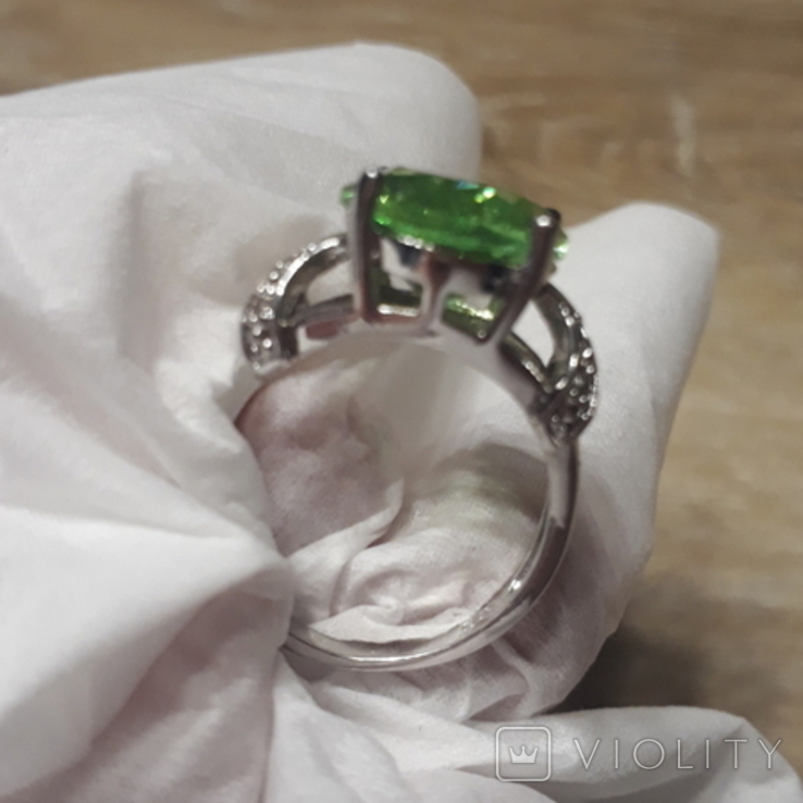 Кольцо с изумрудным камнем. 17,5- 18 размер, фото №7