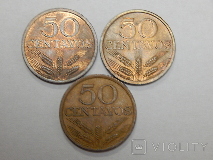 3 монеты по 50 центавос, Португалия, фото №2