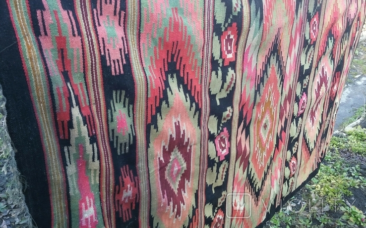 Старовинний Український килим (ковёр, коврик), доріжка. Розмір: 210х120 см., фото №7