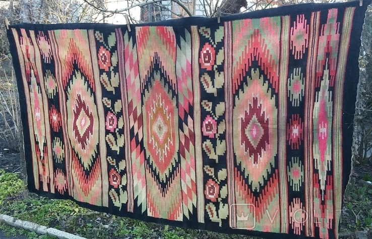Старовинний Український килим (ковёр, коврик), доріжка. Розмір: 210х120 см., фото №11