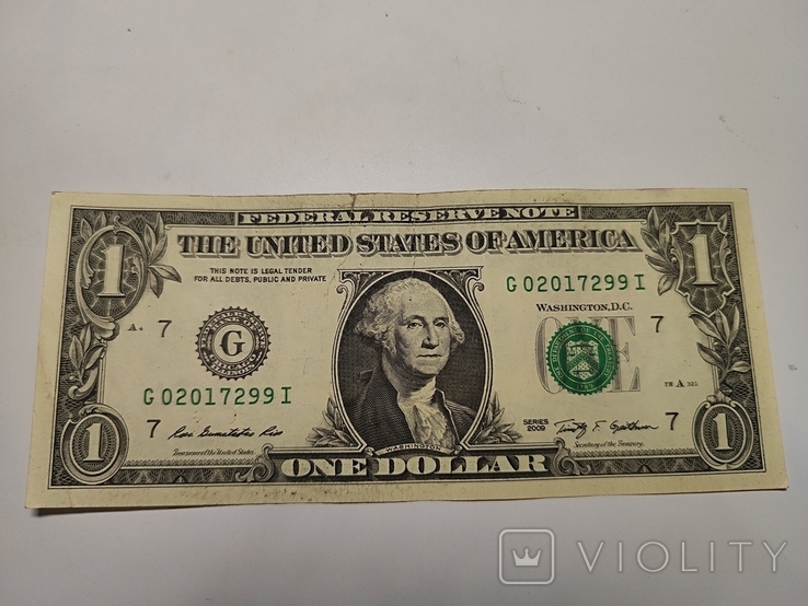 1 долар США 2009 G, фото №2