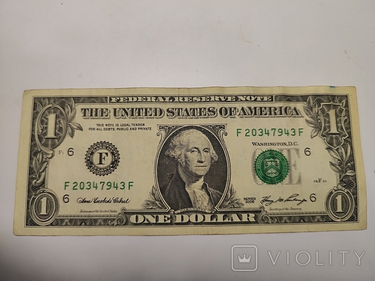 1 долар США 2006 F, фото №2