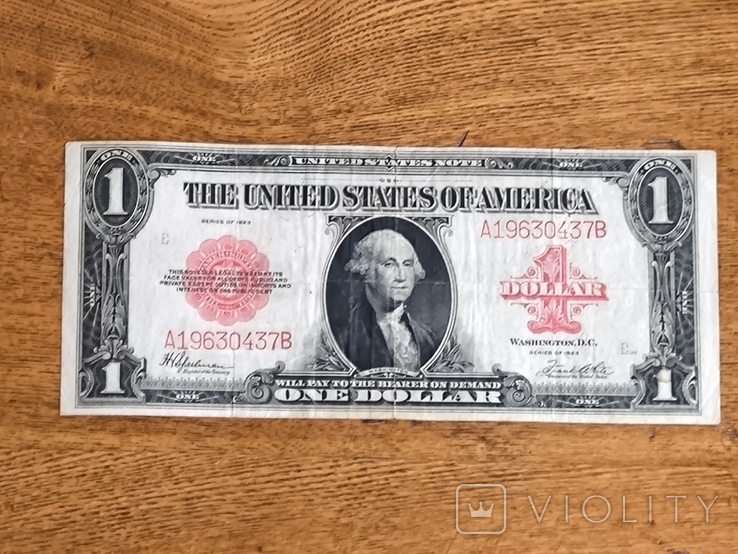 1 доллар 1923 Большой размер, фото №2