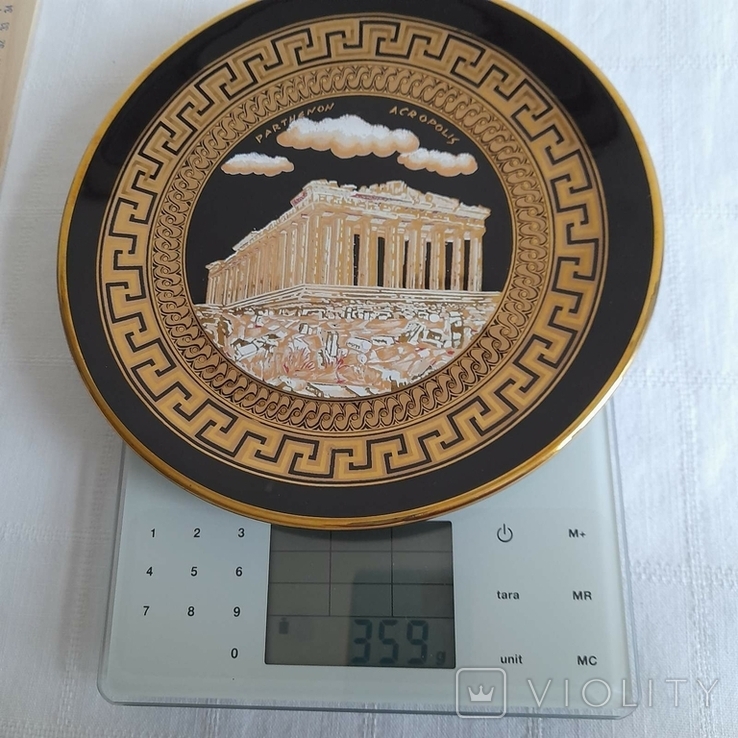 Вінтажна настінна порцелянова тарілка із зображенням Парфенону (Афіни, Греція), фото №4