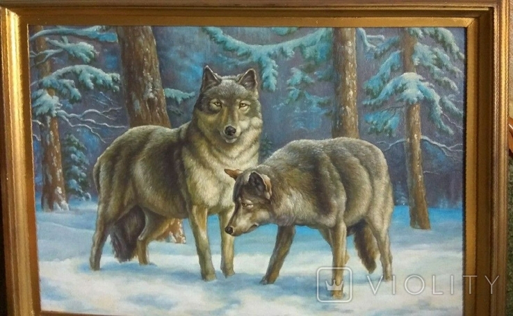 Картина з вовками (54х72 см.), фото №2