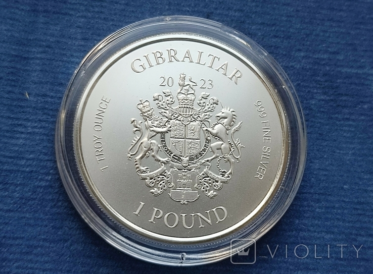 1 фунт 2023 Гібралтар Бойовий Слон срібло 999, KM#1910, фото №5